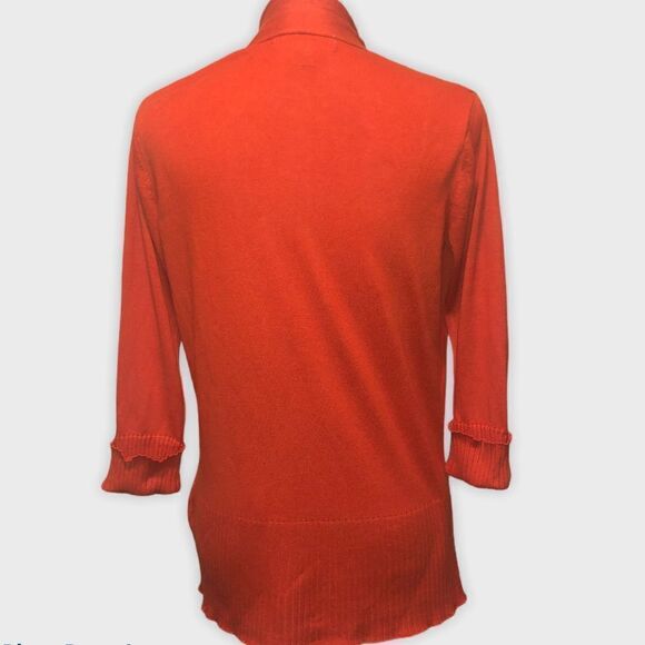 August Silk Light Open Front Sweater 3/4 Sleeve Size Medium Petite - Picture 2 of 10
